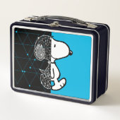 Erdnüsse | Snoopy Geometric Design Metall Brotdose (Vorderseite)