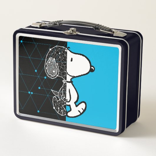 Erdnüsse | Snoopy Geometric Design Metall Brotdose (Vorderseite)