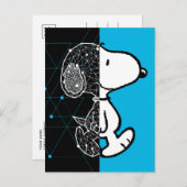 Erdnüsse | Snoopy Geometric Design Postkarte (Vorne/Hinten)