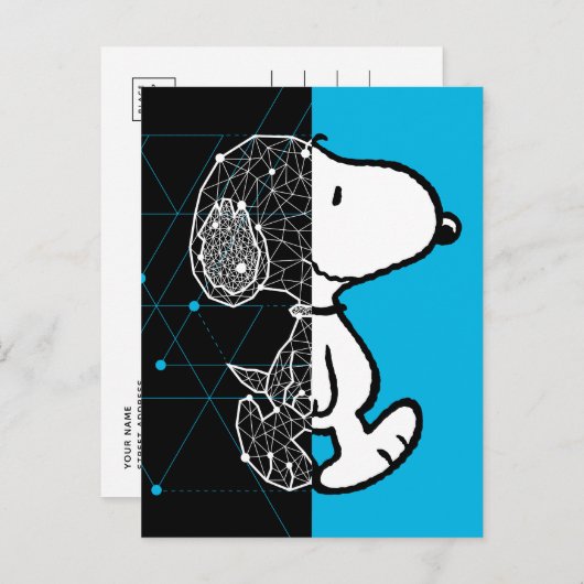 Erdnüsse | Snoopy Geometric Design Postkarte (Vorne/Hinten)