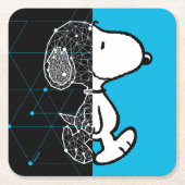 Erdnüsse | Snoopy Geometric Design Rechteckiger Pappuntersetzer (Vorderseite)