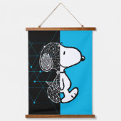 Erdnüsse | Snoopy Geometric Design Wandteppich Mit Holzrahmen (Vorderseite)