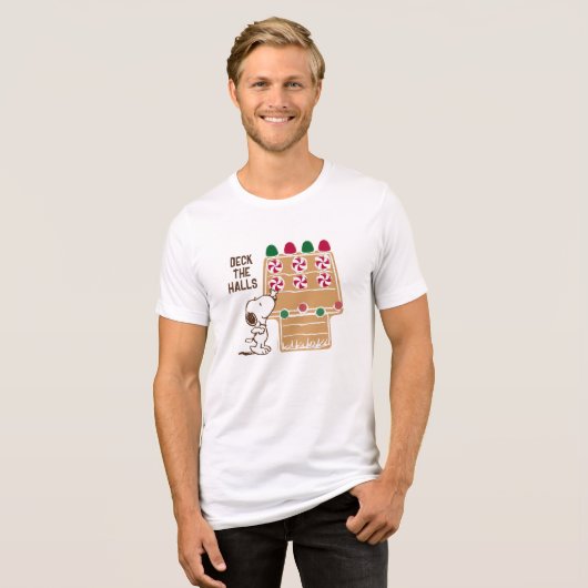 Erdnüsse | Snoopy Gingerbrot House Tri-Blend Shirt (Vorderseite voll)
