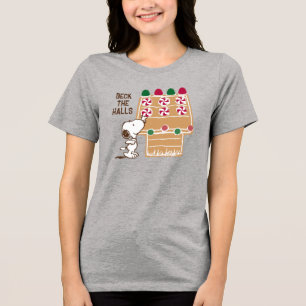Erdnüsse   Snoopy Gingerbrot House Tri-Blend Shirt
