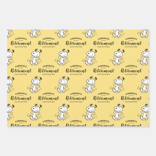 Erdnüsse | Snoopy-Glückwünsche für Ihre Rente Geschenkpapier Set (Vorderseite 3)