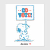 Erdnüsse | Snoopy - Go Vote Sign Aufkleber (Blatt)