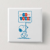 Erdnüsse | Snoopy - Go Vote Sign Button (Vorderseite)