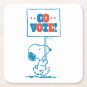 Erdnüsse | Snoopy - Go Vote Sign Rechteckiger Pappuntersetzer (Vorderseite)