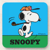 Erdnüsse | Snoopy Golf Swing Getränkeuntersetzer (Vorderseite)