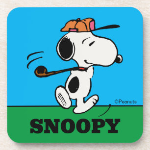 Erdnüsse   Snoopy Golf Swing Getränkeuntersetzer