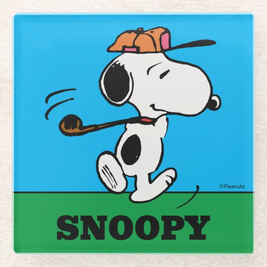 Erdnüsse | Snoopy Golf Swing Glasuntersetzer (Vorderseite)