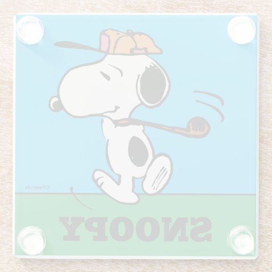 Erdnüsse | Snoopy Golf Swing Glasuntersetzer (Rückseite)