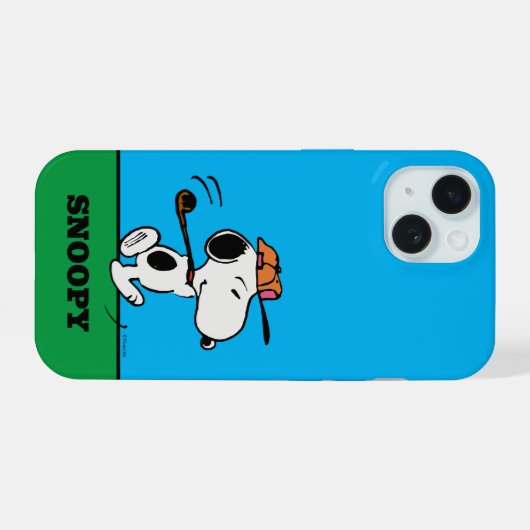 Erdnüsse | Snoopy Golf Swing iPhone 15 Hülle (Rückseite (Horizontal))