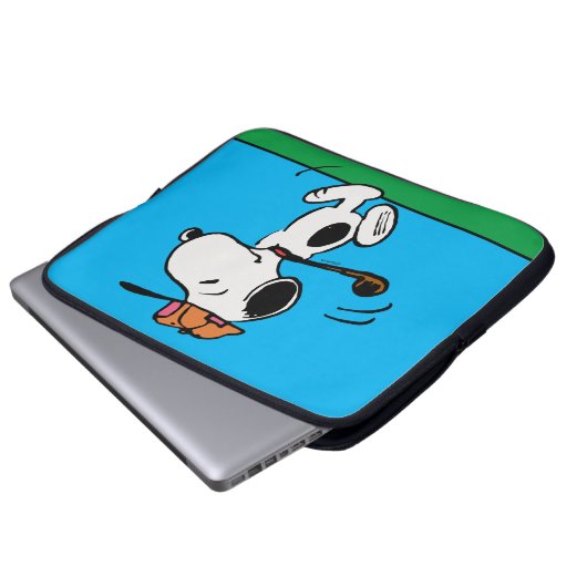 Erdnüsse | Snoopy Golf Swing Laptopschutzhülle (Vorne Knopf)