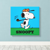 Erdnüsse | Snoopy Golf Swing Leinwanddruck (Insitu (Holzboden))