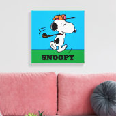 Erdnüsse | Snoopy Golf Swing Leinwanddruck (Insitu (Wohnzimmer))