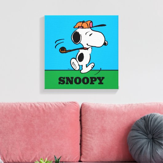 Erdnüsse | Snoopy Golf Swing Leinwanddruck (Insitu (Wohnzimmer))