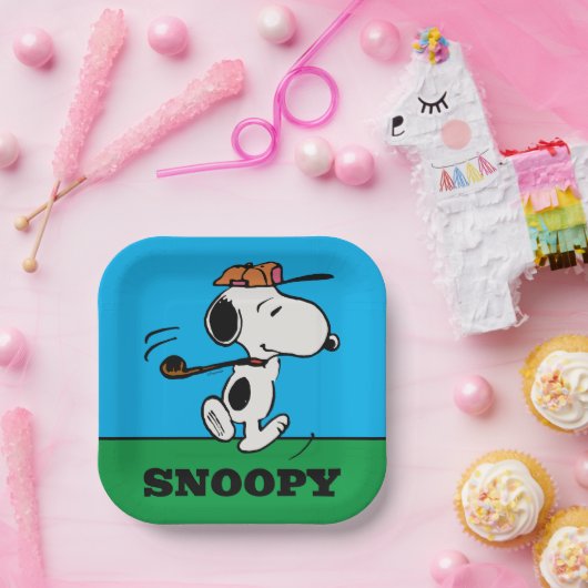 Erdnüsse | Snoopy Golf Swing Pappteller (Party)