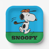 Erdnüsse | Snoopy Golf Swing Pappteller (Vorderseite)