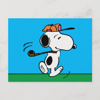 Erdnüsse | Snoopy Golf Swing Postkarte