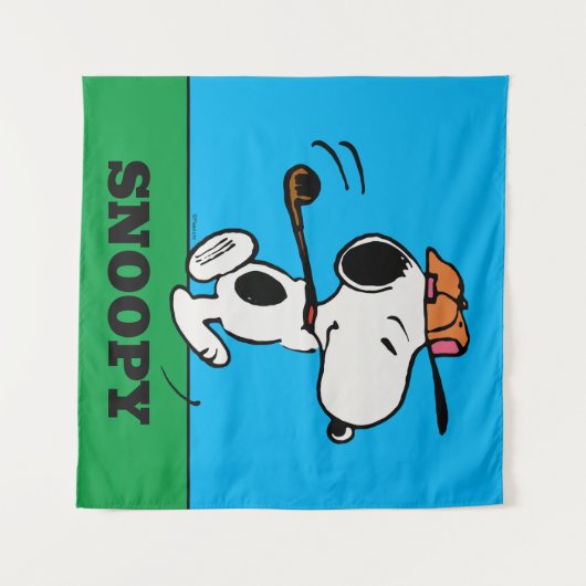 Erdnüsse | Snoopy Golf Swing Wandteppich (Vorderseite (Horizontal))