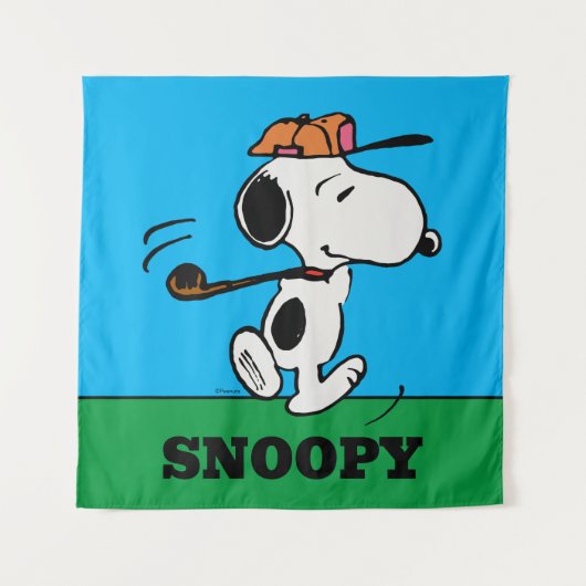 Erdnüsse | Snoopy Golf Swing Wandteppich (Vorderseite)