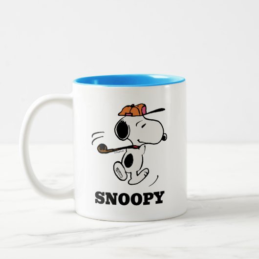 Erdnüsse | Snoopy Golf Swing Zweifarbige Tasse (Links)
