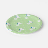 Erdnüsse | Snoopy Green Deco Dreams Muster Pappteller (Schrägansicht)