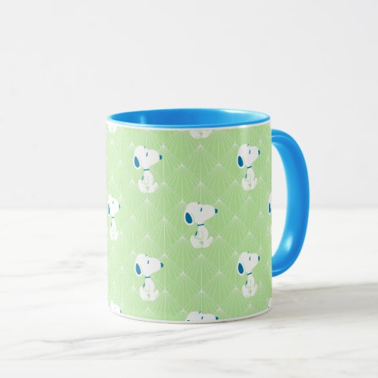 Erdnüsse | Snoopy Green Deco Dreams Muster Tasse (VorderseiteRechts)