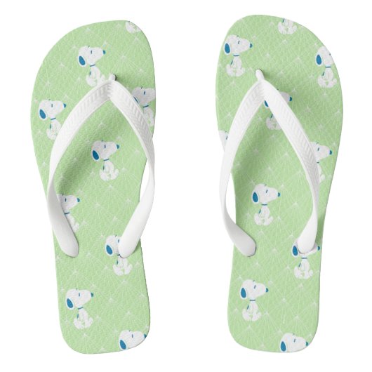 Erdnüsse | Snoopy Green Deko Dreams Pattern Badesandalen (Fußbett)
