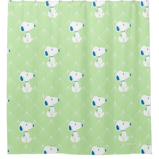 Erdnüsse | Snoopy Green Deko Dreams Pattern Duschvorhang (Vorderseite)