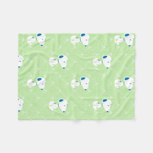 Erdnüsse | Snoopy Green Deko Dreams Pattern Fleecedecke (Vorderseite (Horizontal))