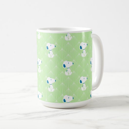 Erdnüsse | Snoopy Green Deko Dreams Pattern Kaffeetasse (VorderseiteRechts)
