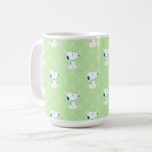Erdnüsse | Snoopy Green Deko Dreams Pattern Kaffeetasse (Vorderseite Links)