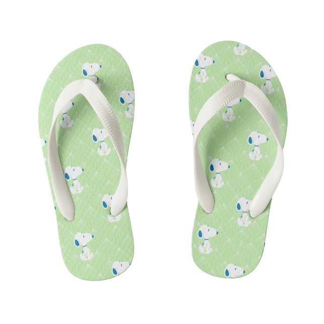 Erdnüsse | Snoopy Green Deko Dreams Pattern Kinderbadesandalen (Fußbett)
