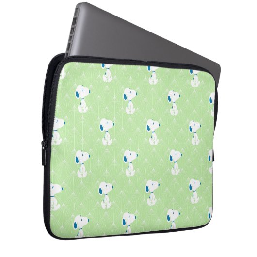 Erdnüsse | Snoopy Green Deko Dreams Pattern Laptopschutzhülle (Vorne Rechts)