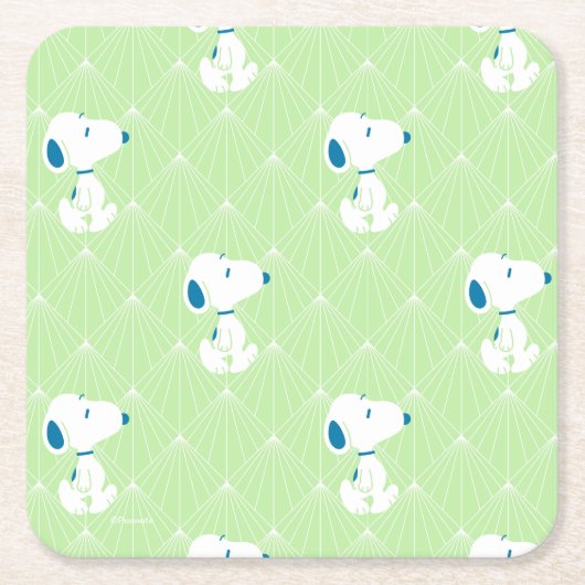 Erdnüsse | Snoopy Green Deko Dreams Pattern Rechteckiger Pappuntersetzer (Vorderseite)