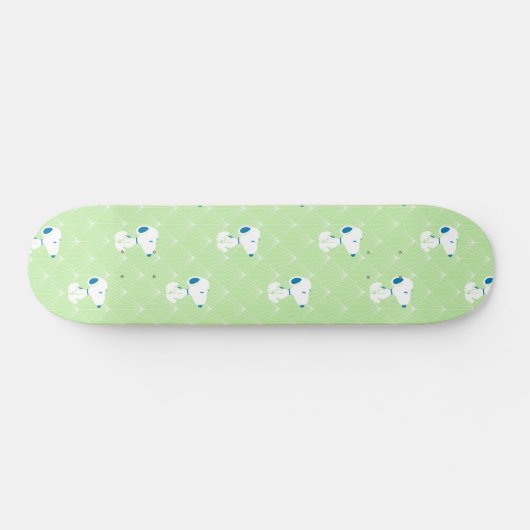 Erdnüsse | Snoopy Green Deko Dreams Pattern Skateboard (Horizontal)