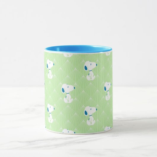 Erdnüsse | Snoopy Green Deko Dreams Pattern Tasse (Zentrum)