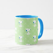 Erdnüsse | Snoopy Green Deko Dreams Pattern Tasse (VorderseiteRechts)
