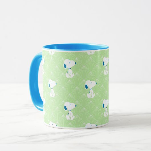Erdnüsse | Snoopy Green Deko Dreams Pattern Tasse (Vorderseite Links)