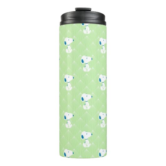 Erdnüsse | Snoopy Green Deko Dreams Pattern Thermosbecher (Vorderseite)