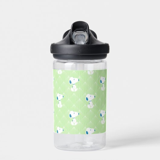Erdnüsse | Snoopy Green Deko Dreams Pattern Trinkflasche (Vorne)