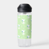 Erdnüsse | Snoopy Green Deko Dreams Pattern Trinkflasche (Rückseite)
