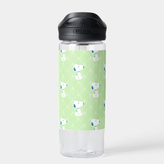 Erdnüsse | Snoopy Green Deko Dreams Pattern Trinkflasche (Rückseite)