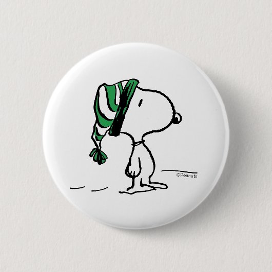 Erdnüsse | Snoopy Green Snow Cap Button (Vorderseite)