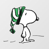 Erdnüsse | Snoopy Green Snow Cap Fensteraufkleber (Blatt)