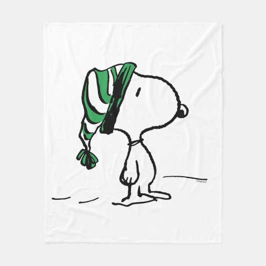 Erdnüsse | Snoopy Green Snow Cap Fleecedecke (Vorderseite)