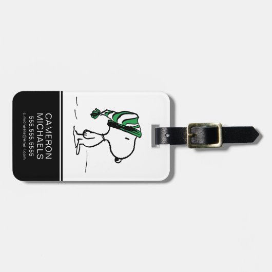 Erdnüsse | Snoopy Green Snow Cap Gepäckanhänger (Vorderseite horizontal)