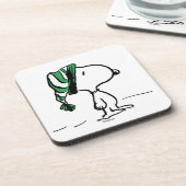 Erdnüsse | Snoopy Green Snow Cap Getränkeuntersetzer (Linke Seite)